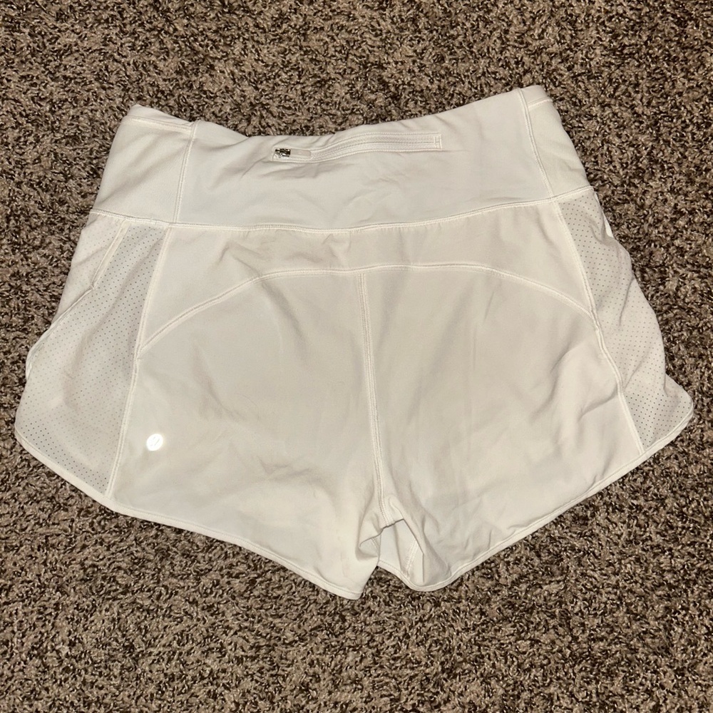 Women's White Lululemon Athletic Shorts